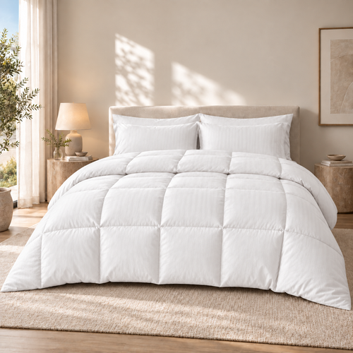 COLCHA HOME Angel Timeless Stripes filled duvet.