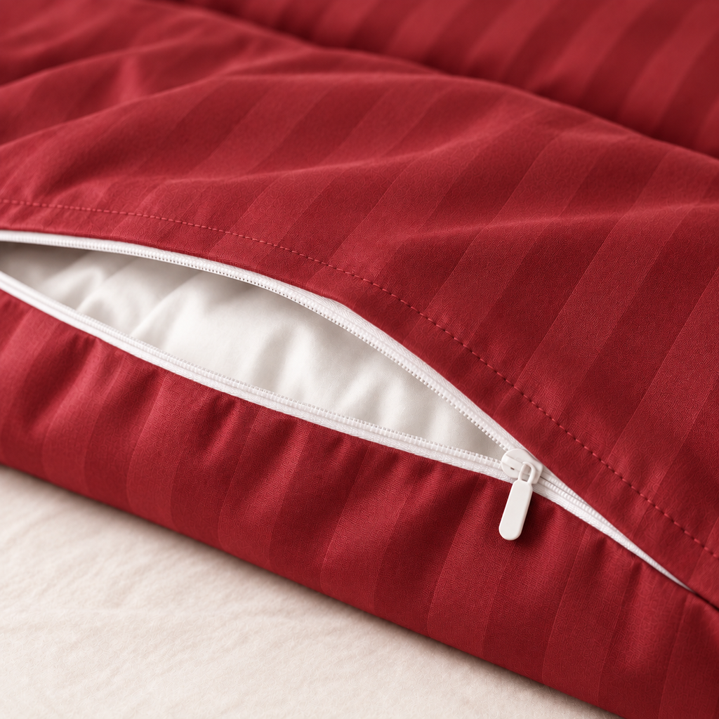 COLCHA HOME Crimson Blush Timeless Stripes duvet cover