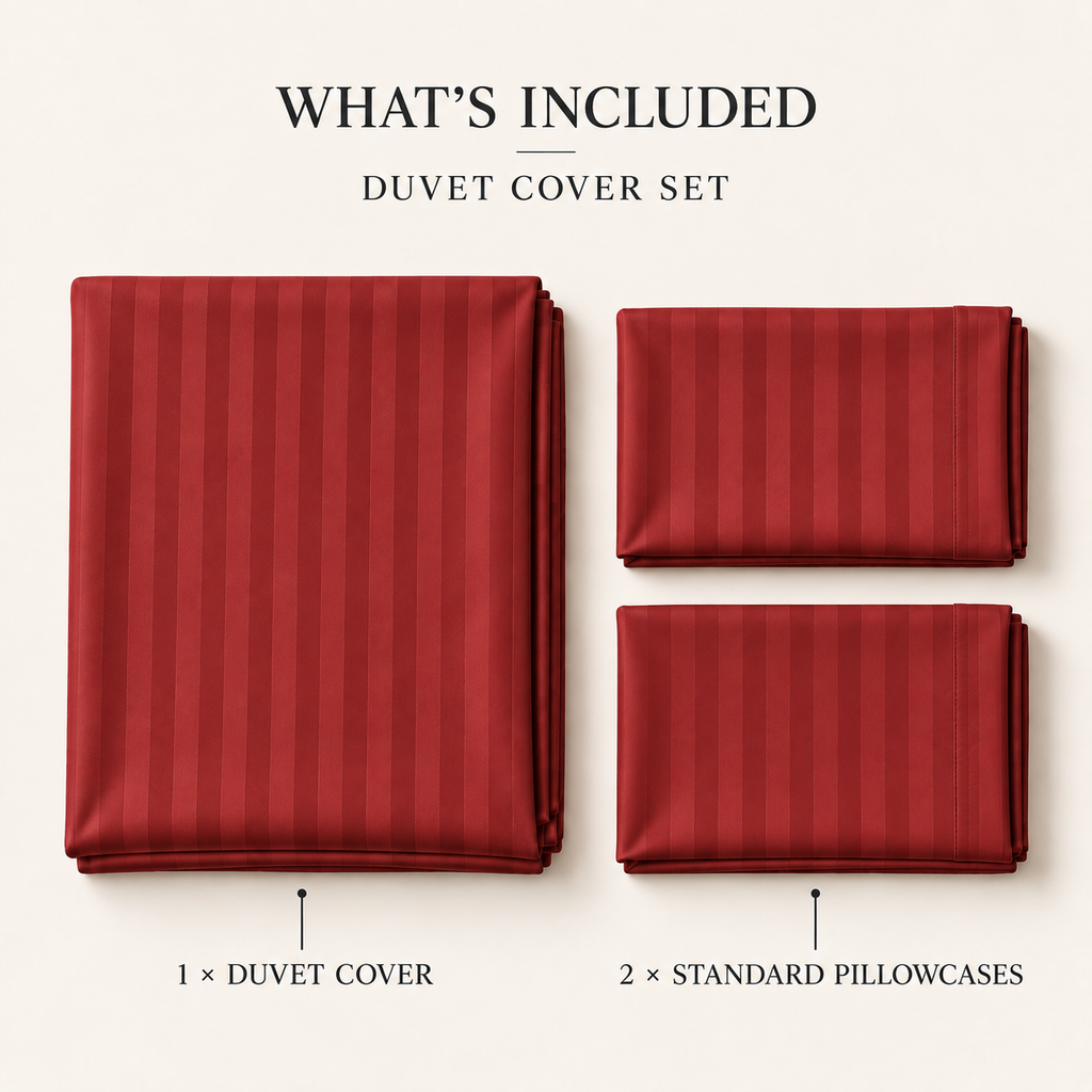 COLCHA HOME Crimson Blush Timeless Stripes duvet cover