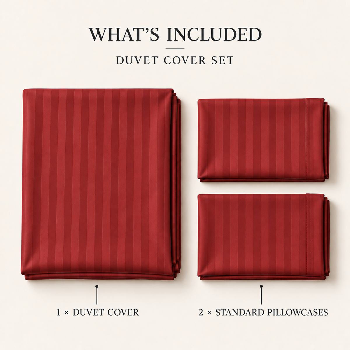 COLCHA HOME Crimson Blush Timeless Stripes duvet cover