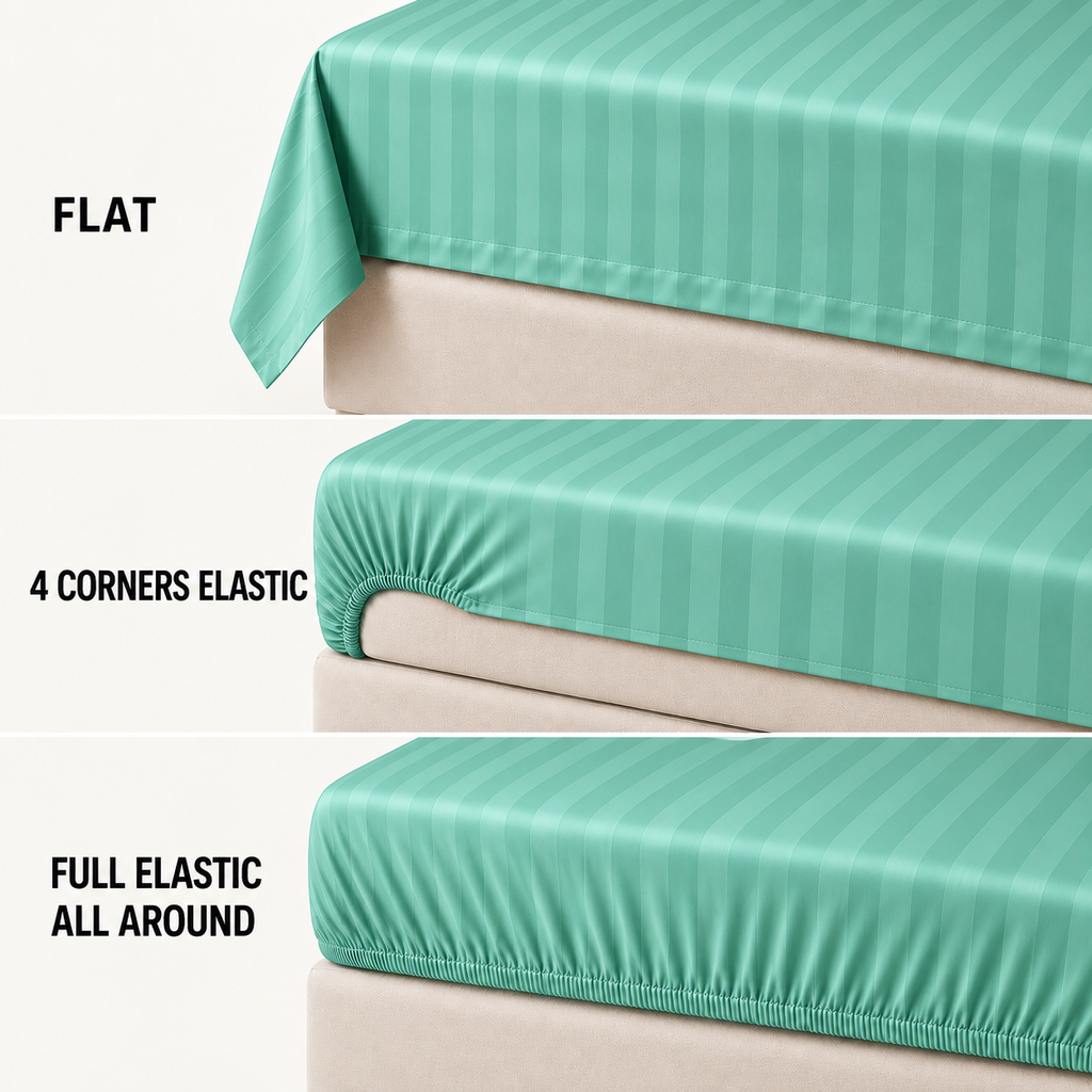 COLCHA HOME Duck Egg Timeless Stripes bedsheet