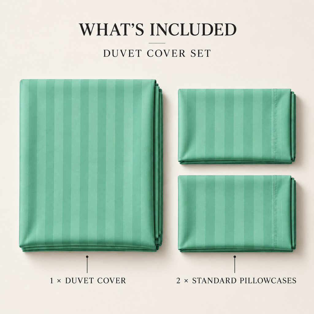 COLCHA HOME Duck Egg Timeless Stripes duvet cover