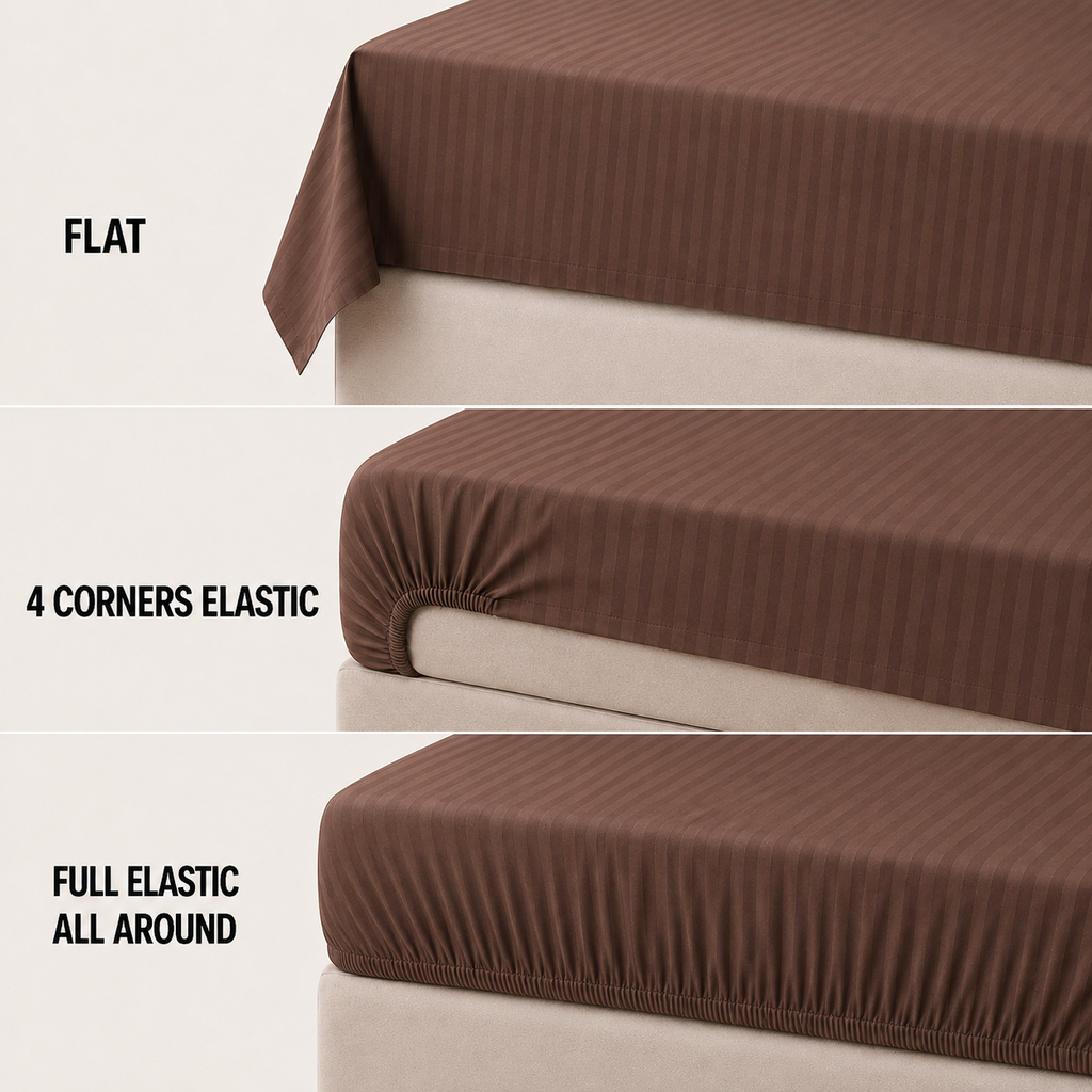 COLCHA HOME Espresso Timeless Stripes bedsheet