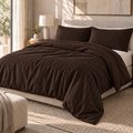 COLCHA HOME Espresso Timeless Stripes duvet cover
