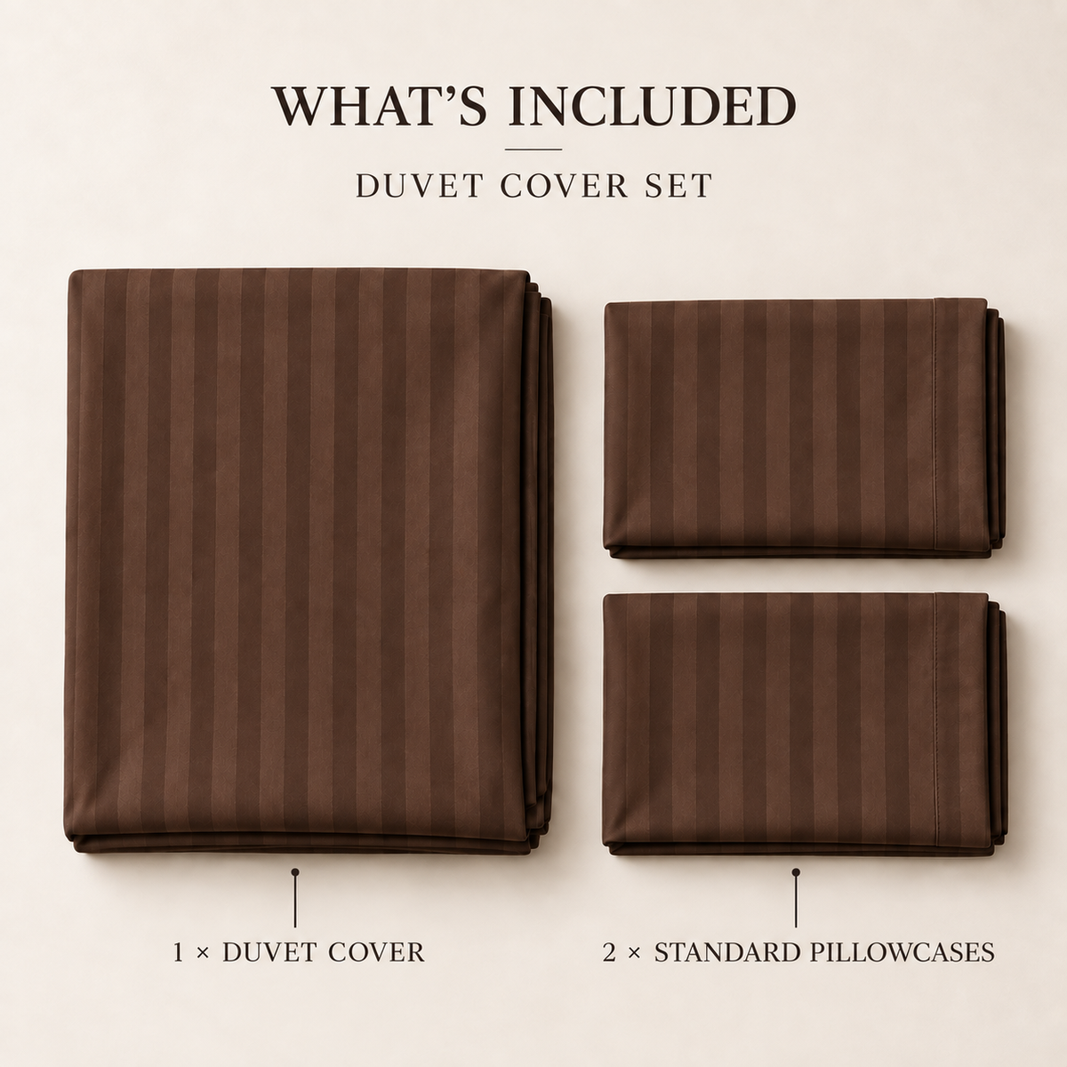 COLCHA HOME Espresso Timeless Stripes duvet cover