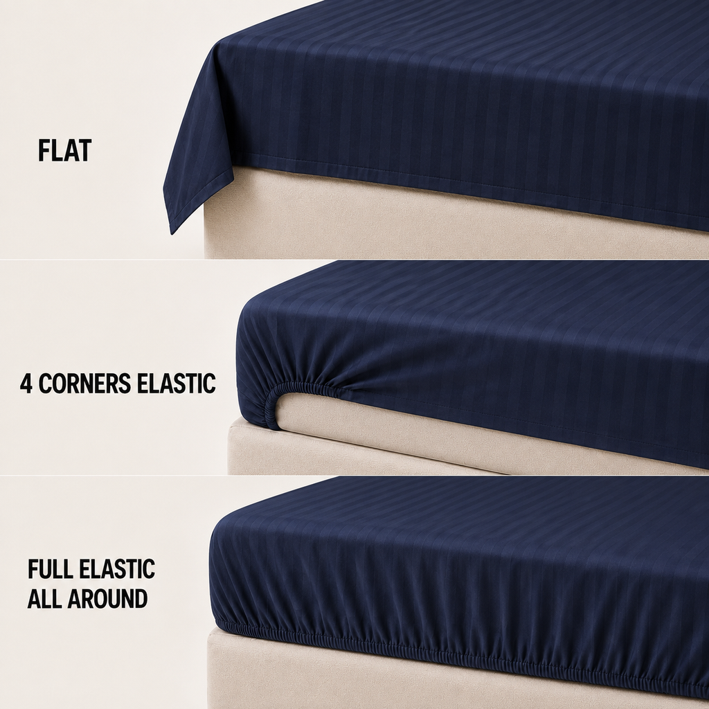 COLCHA HOME Midnight Timeless Stripes bedsheet