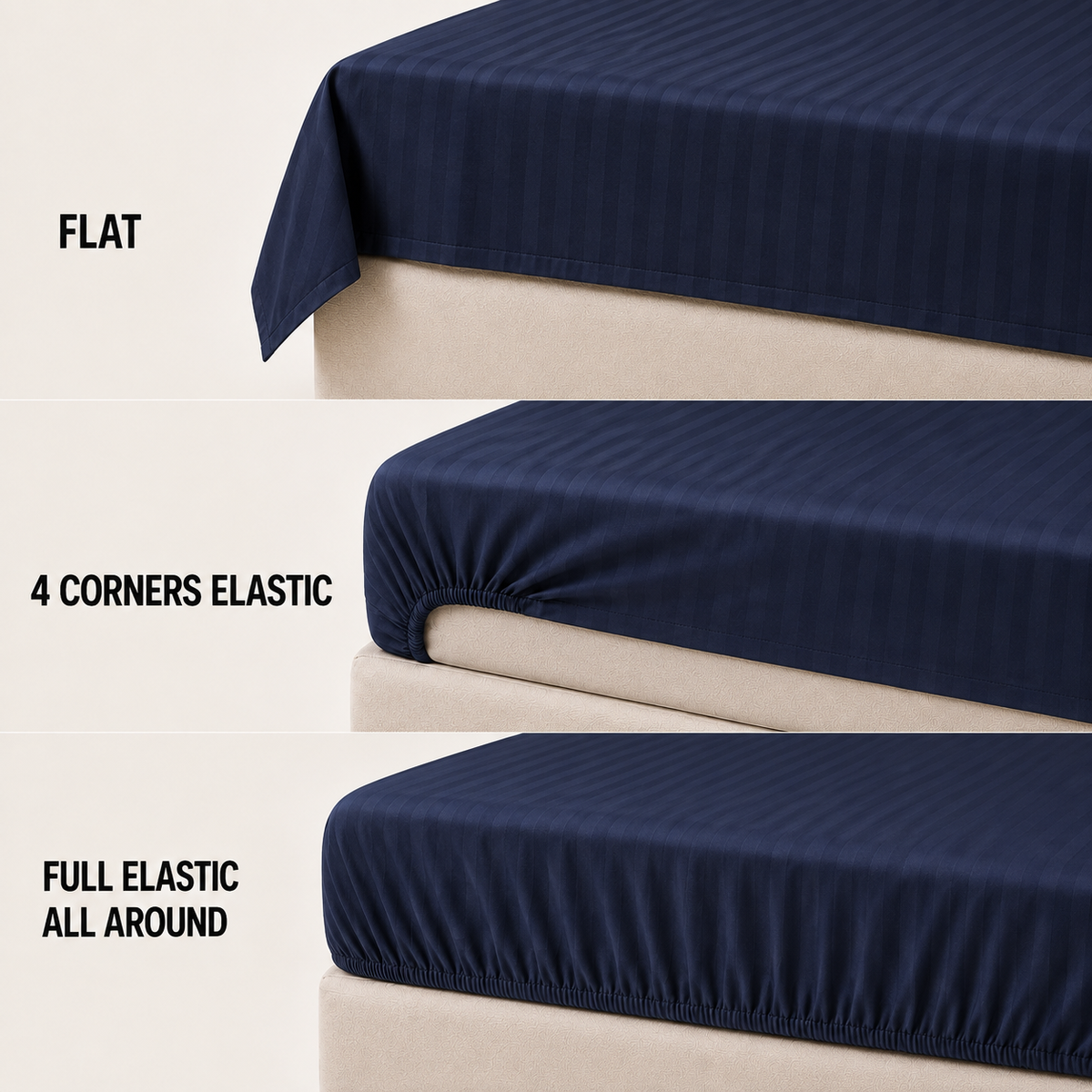 COLCHA HOME Midnight Timeless Stripes bedsheet