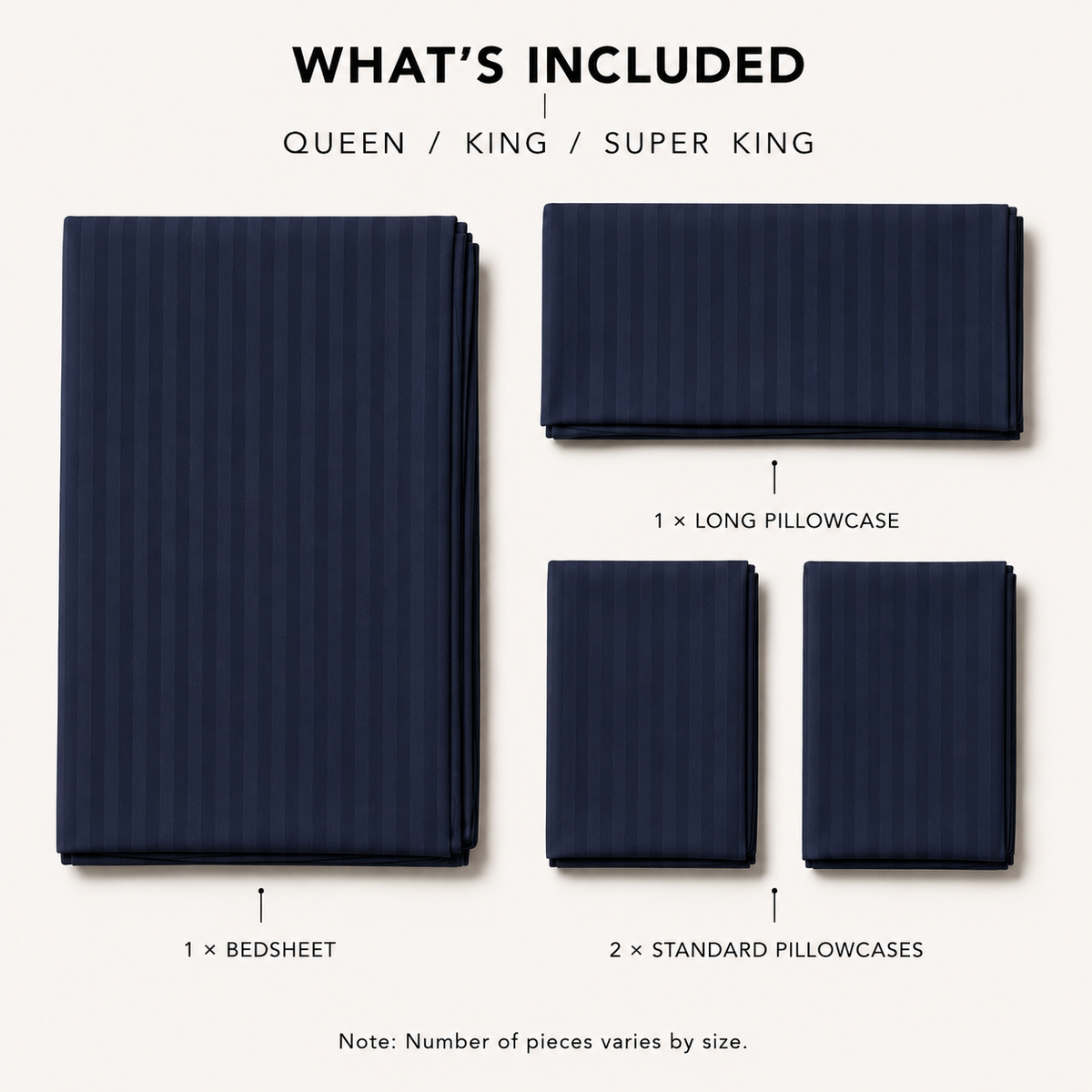 COLCHA HOME Midnight Timeless Stripes bedsheet
