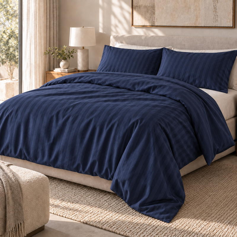 COLCHA HOME Midnight Timeless Stripes duvet cover