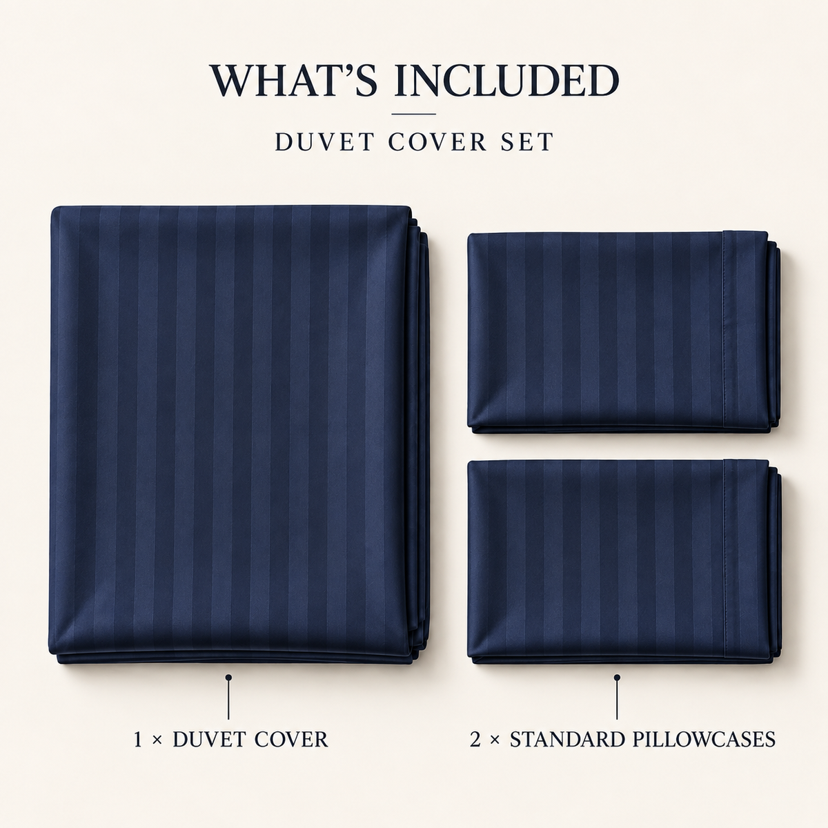 COLCHA HOME Midnight Timeless Stripes duvet cover