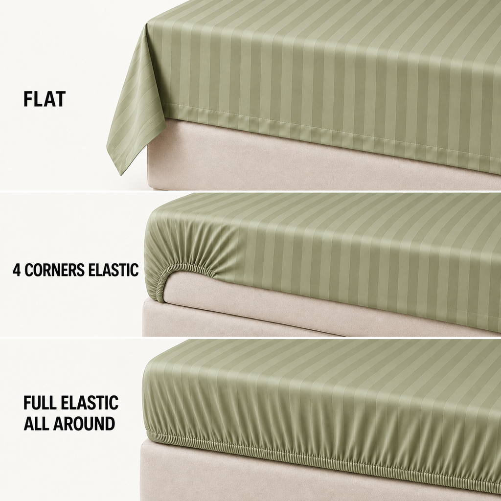 COLCHA HOME Mint Mist Timeless Stripes bedsheet