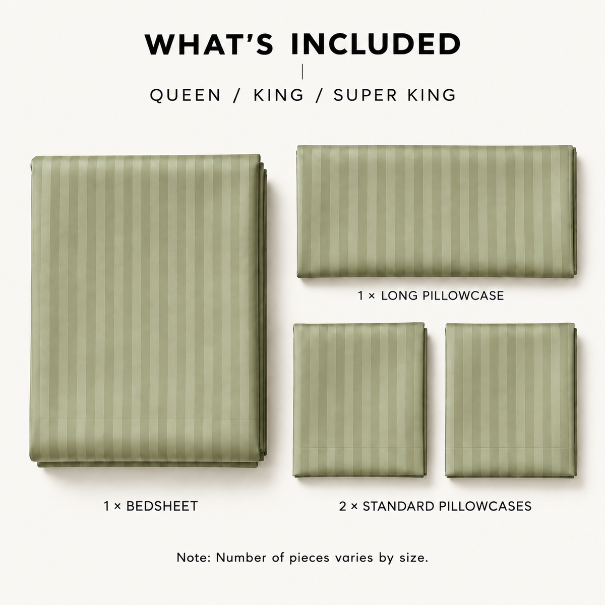 COLCHA HOME Mint Mist Timeless Stripes bedsheet