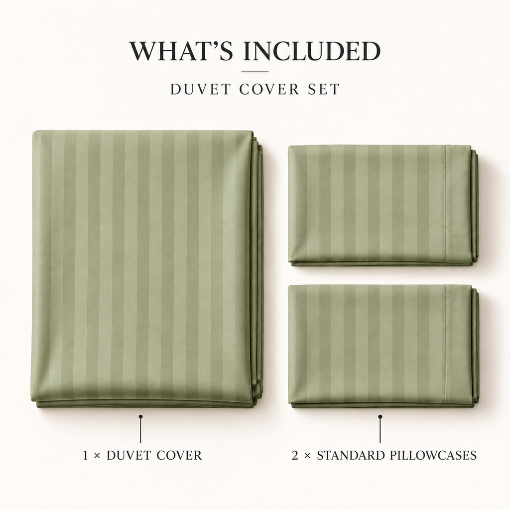 COLCHA HOME Mint Mist Timeless Stripes duvet cover
