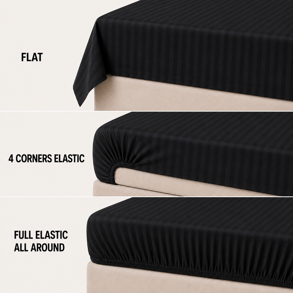 COLCHA HOME Noir Timeless Stripes bedsheet