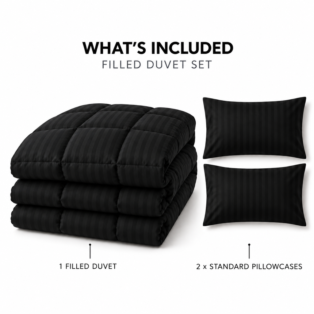 COLCHA HOME Noir Timeless Stripes filled duvet