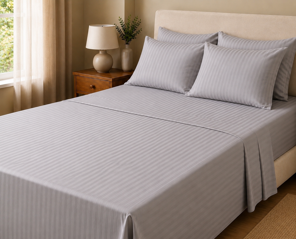 COLCHA HOME Pearl Timeless Stripes bedsheet
