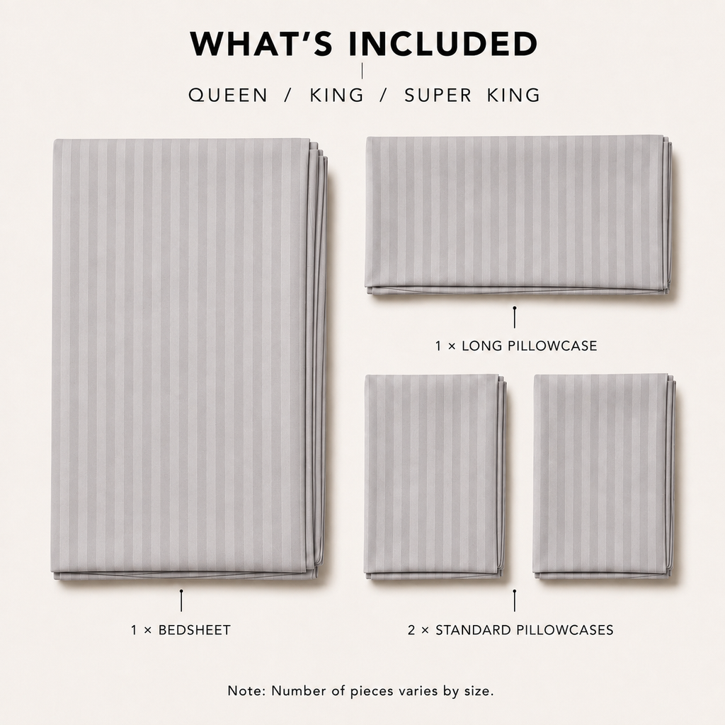 COLCHA HOME Pearl Timeless Stripes bedsheet