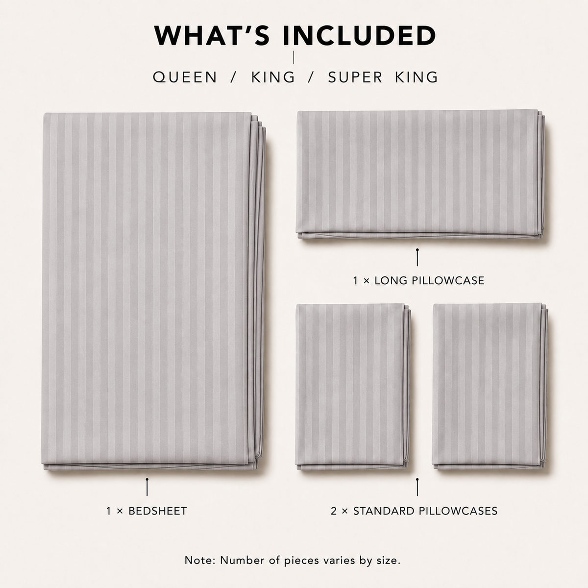 COLCHA HOME Pearl Timeless Stripes bedsheet