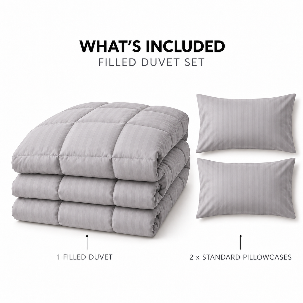 COLCHA HOME Pearl Timeless Stripes filled duvet