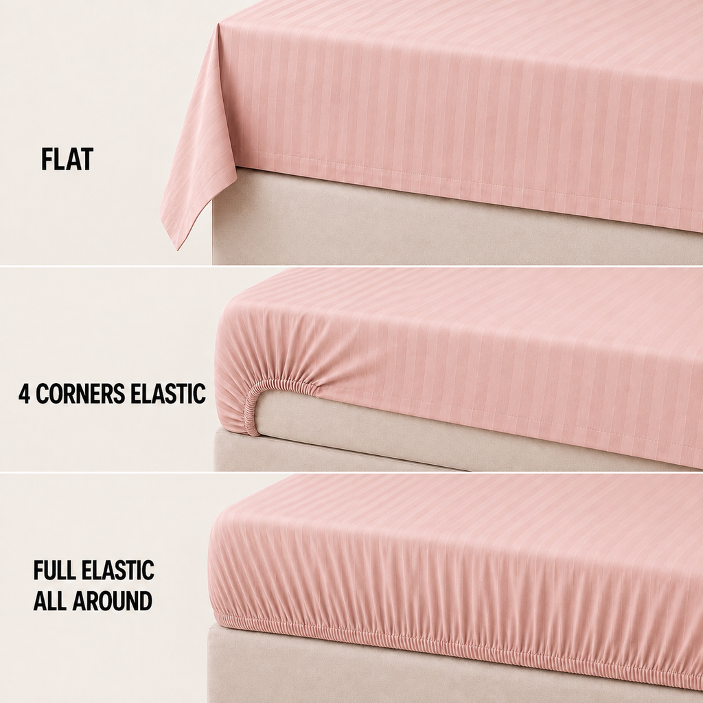 COLCHA HOME Rosé Blush Timeless Stripes bedsheet
