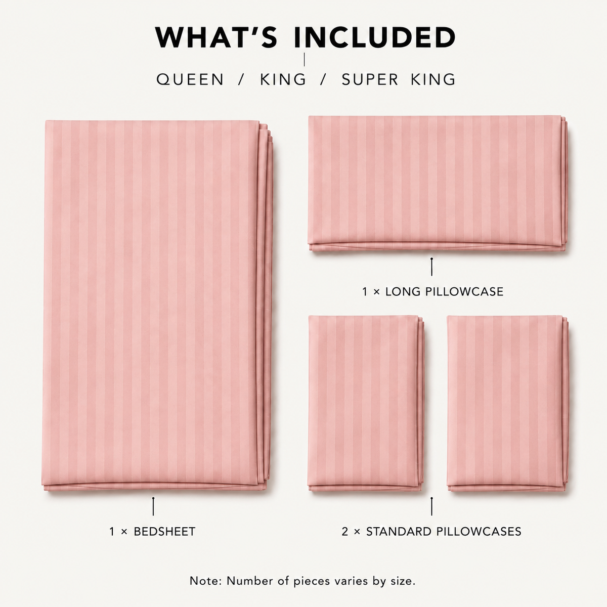 COLCHA HOME Rosé Blush Timeless Stripes bedsheet