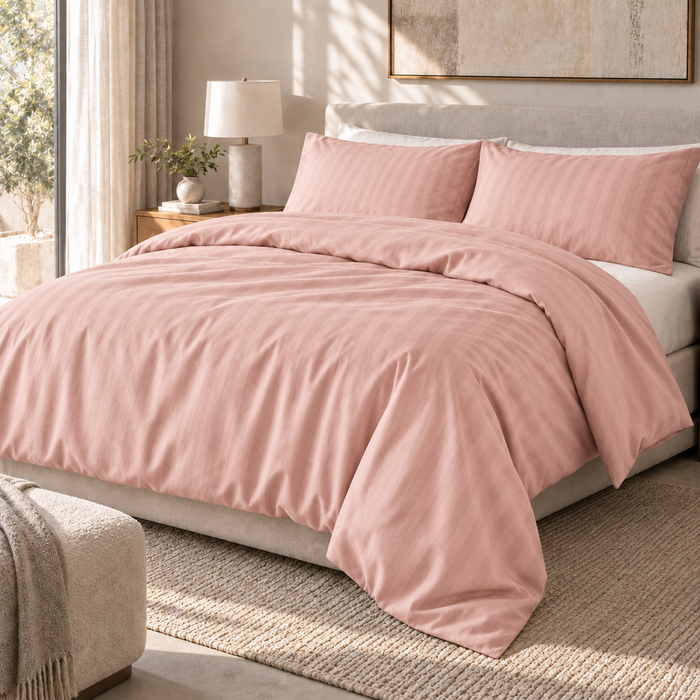 COLCHA HOME Rosé Blush Timeless Stripes duvet cover