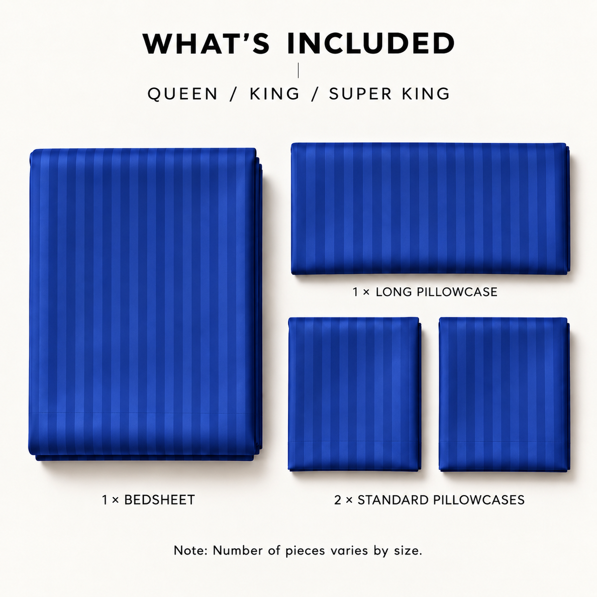 COLCHA HOME Royal Azure Timeless Stripes bedsheet