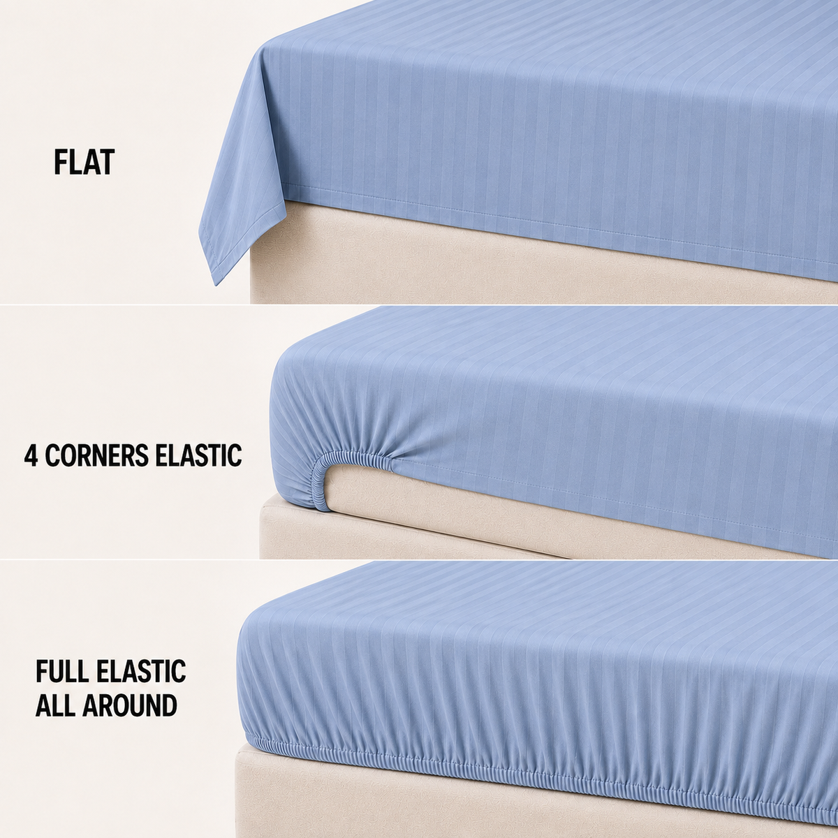 COLCHA HOME Sky Mist Timeless Stripes bedsheet