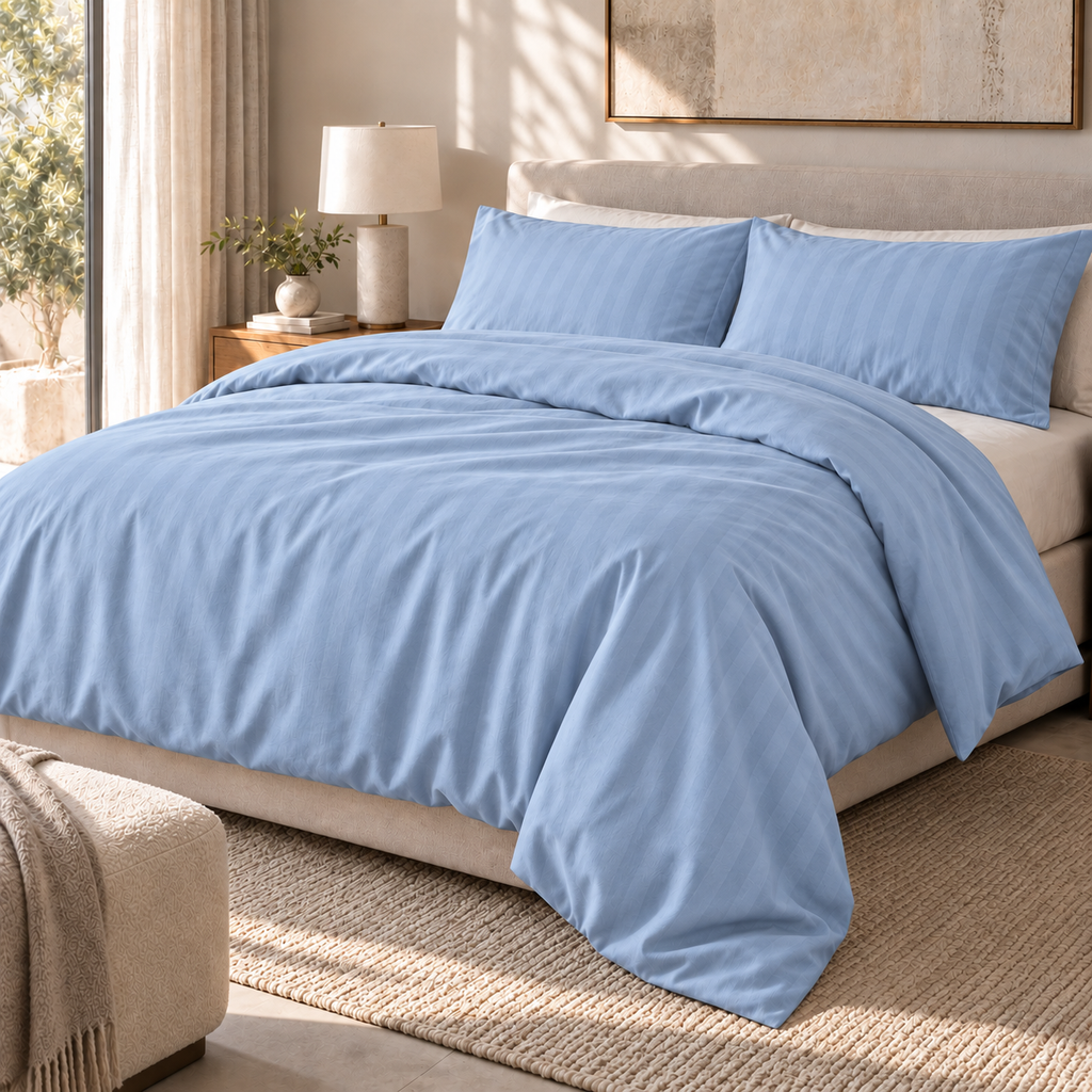 COLCHA HOME Sky Mist Timeless Stripes duvet cover