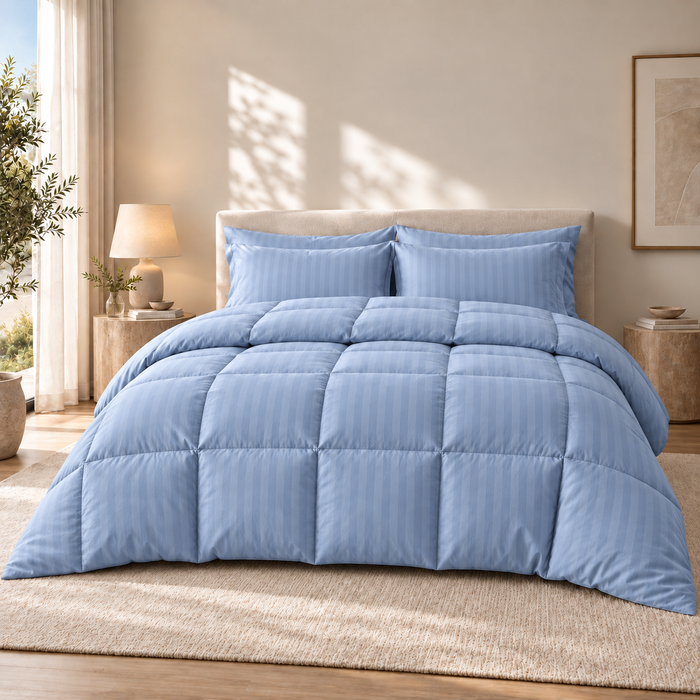 COLCHA HOME Sky Mist Timeless Stripes filled duvet