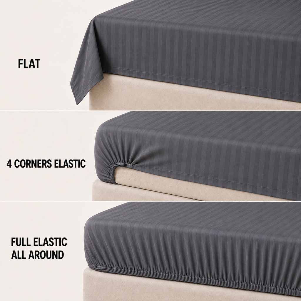 COLCHA HOME Slate Timeless Stripes bedsheet