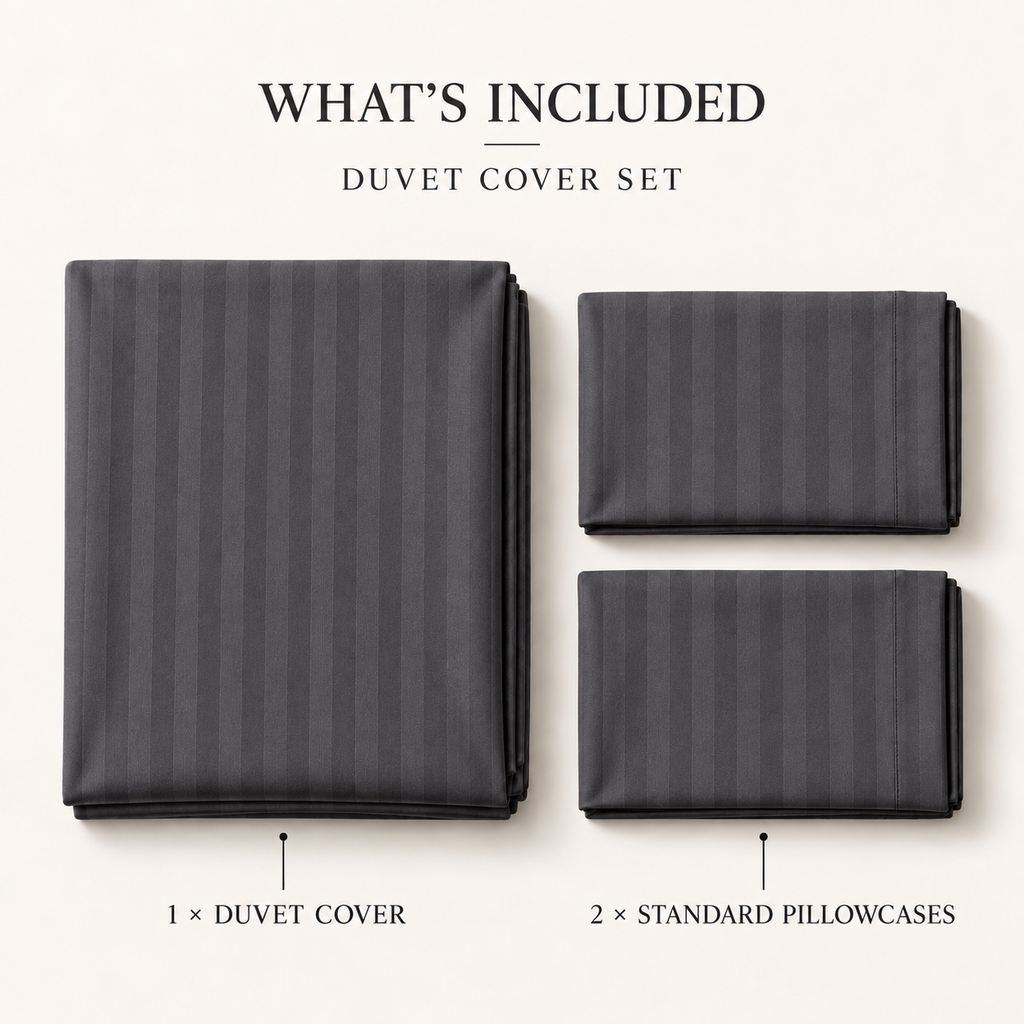 COLCHA HOME Slate Timeless Stripes duvet cover