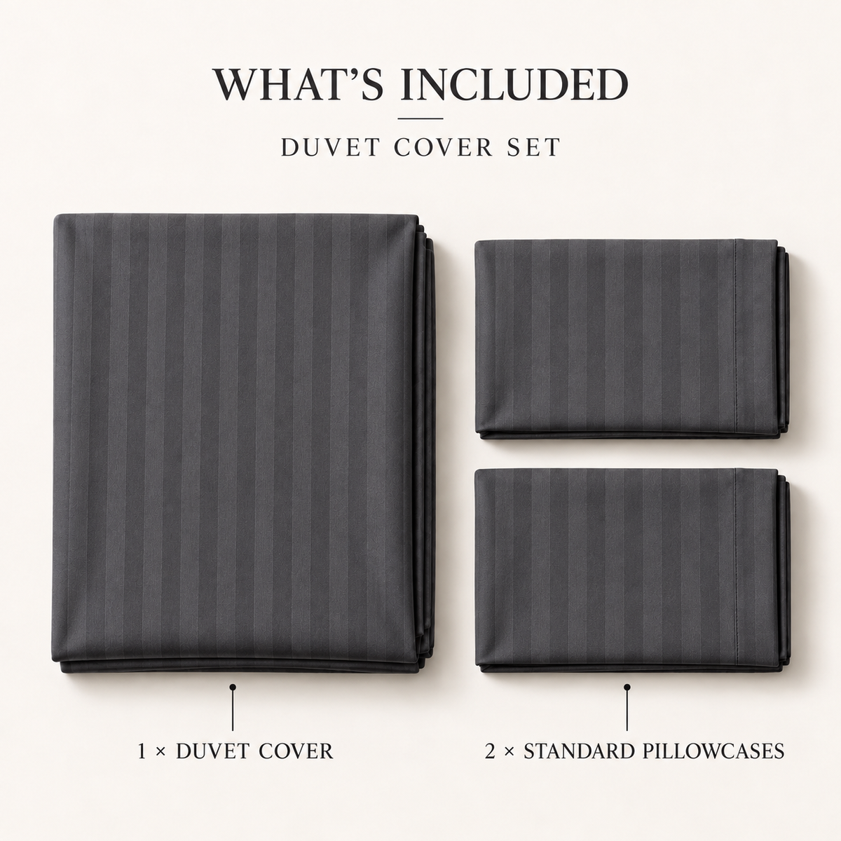 COLCHA HOME Slate Timeless Stripes duvet cover